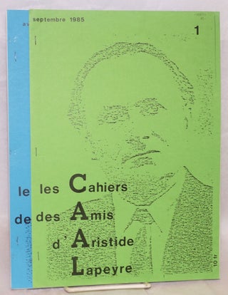 Cat.No: 128677 Les Cahiers des Amis d'Aristide Lapeyre [2 issues