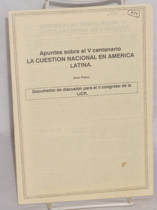Cat.No: 129133 La cuestion nacional en America Latina. Documento de discusión para el II...