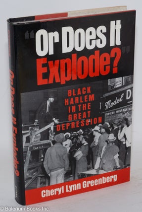Cat.No: 12920 "Or does it explode?" Black Harlem in the Great Depression. Cheryl Lynn...