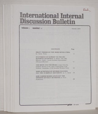 International internal discussion bulletin, vol. 10, no. 1, January, 1973 to no. 26, December, 1973