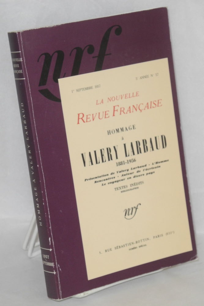 Cat.No: 129599 La nouvelle revue Française; hommage à Valery Larbaud. Valery Larbaud.