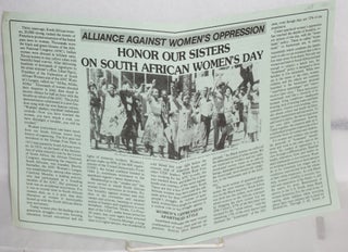 Honor our sisters on South African Women's Day