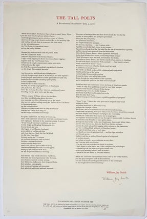 Cat.No: 131682 The tall poets; a Bicentennial meditation - July 4, 1976 [signed...