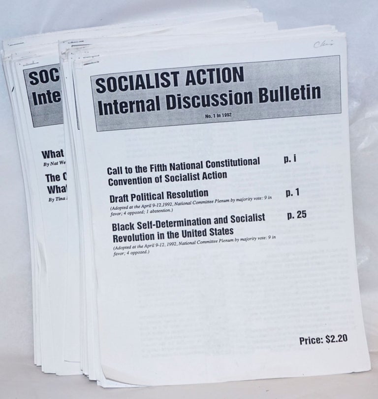 Cat.No: 131898 Socialist Action Internal Discussion Bulletin. (No. 1-28, 1992). Socialist Action.