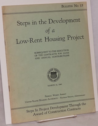 Cat.No: 131916 Steps in the development of a low-rent housing project subsequent to the...