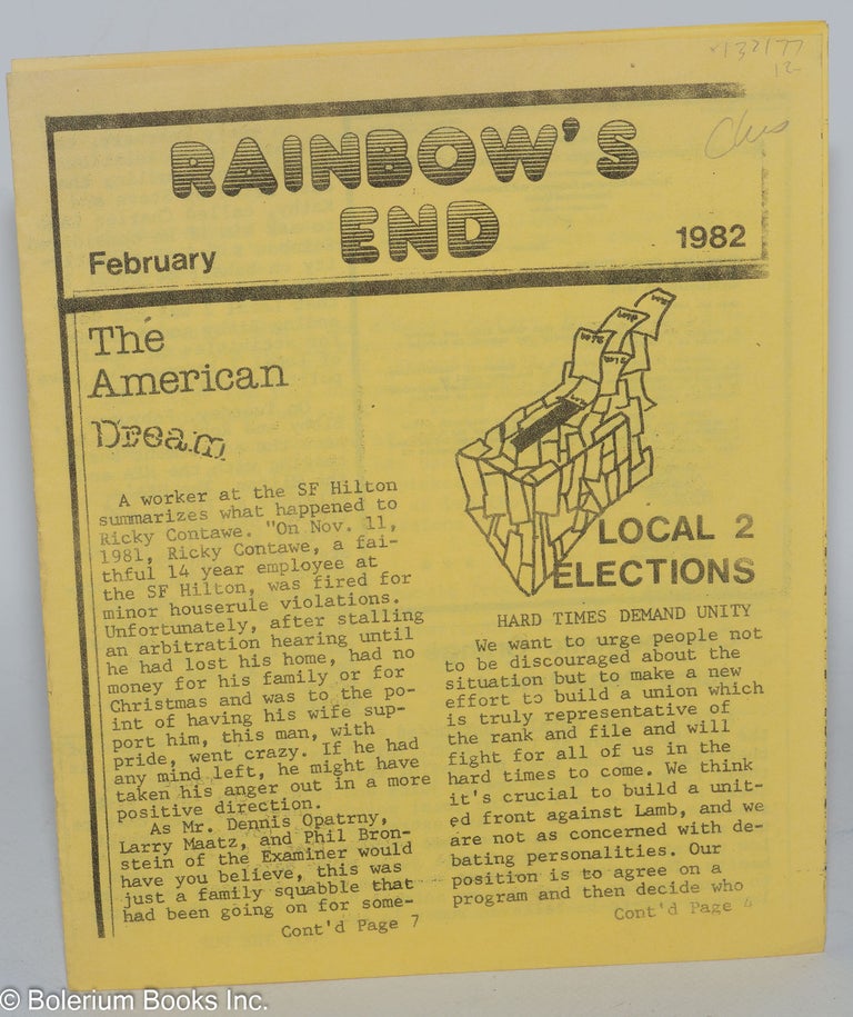 Cat.No: 132177 Rainbow's End: February 1982. Kathy Bibby, eds.