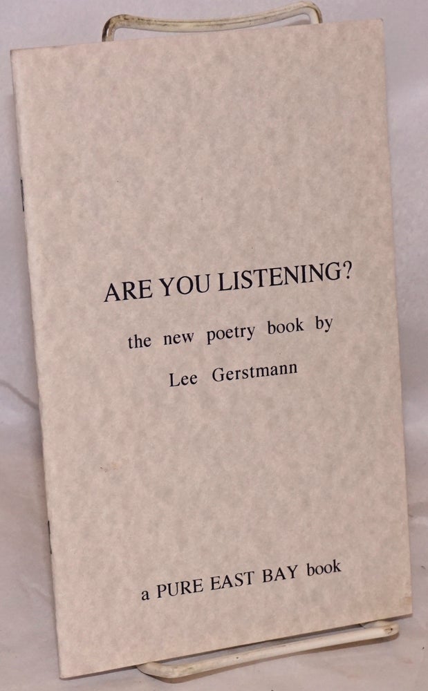 Cat.No: 132548 Are You Listening? Lee Gerstmann.
