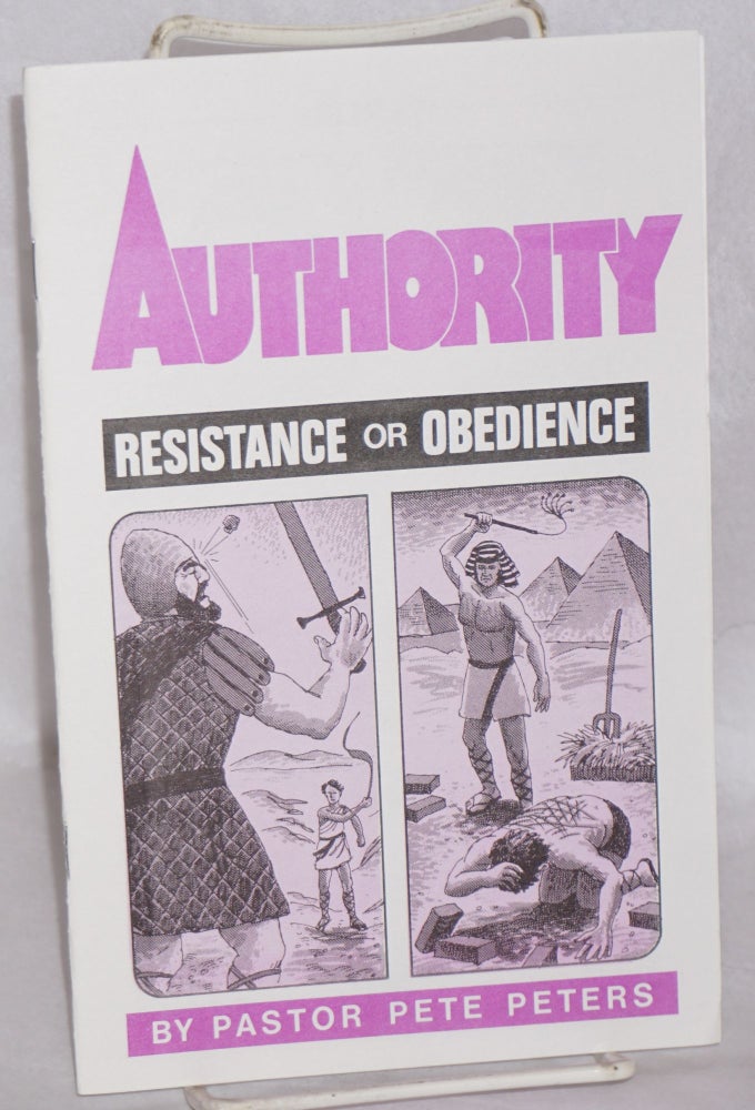 Cat.No: 132582 Authority: resistance or obedience. Peter J. Peters.