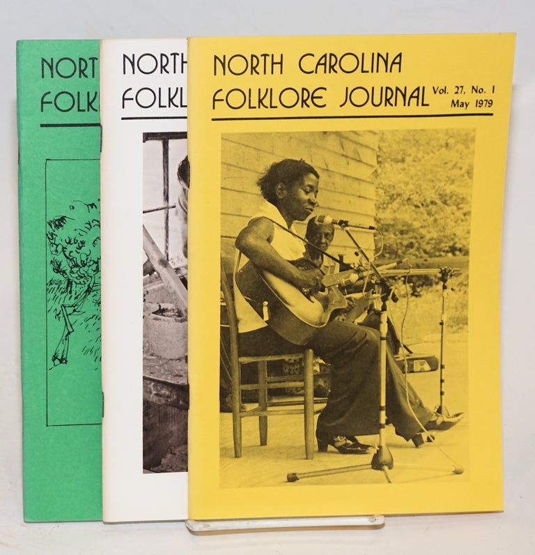 Cat.No: 133027 North Carolina Folklore Journal; vol. 27, numbers 1, 2 and 3 May, November and December1979