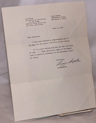 The Ages [typed letter signed by poet laid-in]