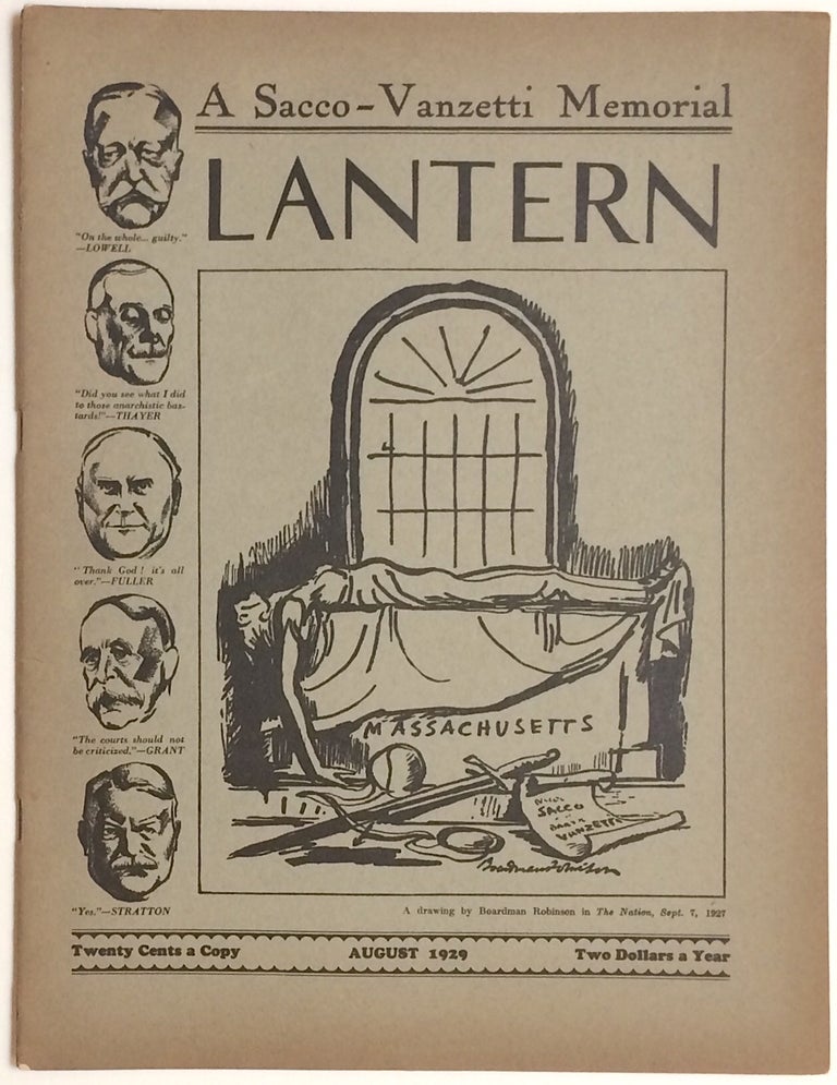 Cat.No: 134462 Lantern, a monthly counter-current publication, vol. 2, no. 3 (August, 1929). A Sacco-Vanzetti memorial