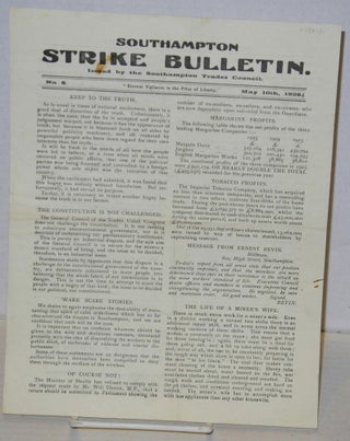 Cat.No: 134791 Southampton Strike Bulletin. No 6 (May 10th, 1926