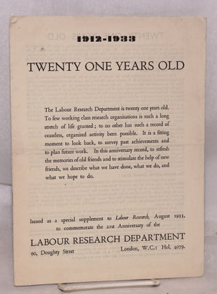 Cat.No: 135557 1912 - 1933: Twenty one years old