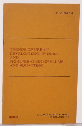 Cat.No: 135593 Trends of urban development in India and proliferation of slums and...