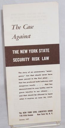 Cat.No: 135808 The Case Against the New York State Security Risk Law