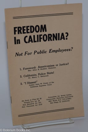 Cat.No: 135860 Freedom in California? Not for public employees? Community Unitarian...