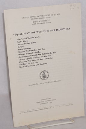Cat.No: 136105 " Equal pay" for women in war industries. Mary Elizabeth Pidgeon