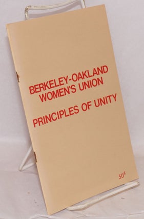 Cat.No: 136121 Principles of unity. Berkeley-Oakland Women's Union