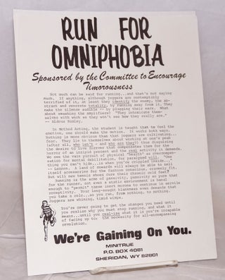 Run for Omniphobia. Sponsored by the committee to encourage timorousness (handbill)