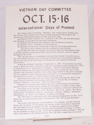 Cat.No: 140550 Oct. 15-16 International days of protest. Vietnam Day Committee