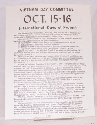 Cat.No: 140550 Oct. 15-16 International days of protest. Vietnam Day Committee