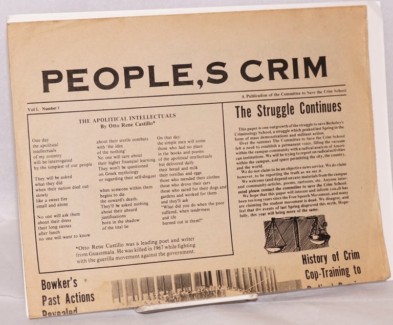 Cat.No: 141998 People's Crim: Vol. 1, no. 1. Committee to Save the Crim School.