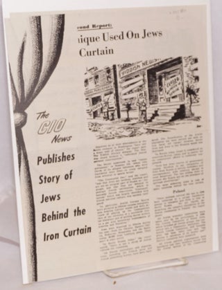 Cat.No: 142480 The CIO News publishes story of Jews behind the Iron Curtain. Jewish Labor...