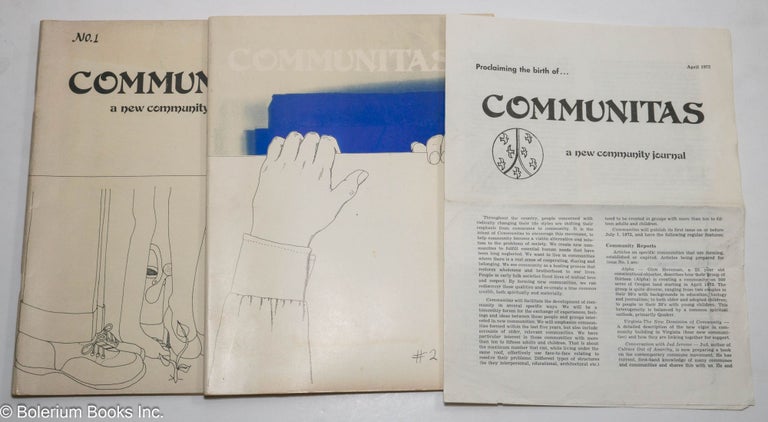 Cat.No: 142508 Communitas, a new community journal [two issues] [Numbers 1 and 2, April and July, 1972]