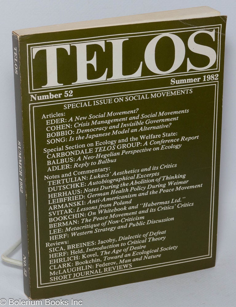Telos No. 52 Summer 1982 : Special issue on social movements