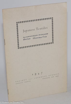 Cat.No: 143692 Japanese Textiles. Helen Gunsaulus