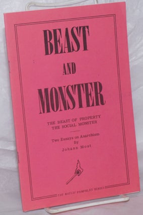 Cat.No: 143941 Beast and Monster; the Beast of Property; The Social Monster: Two Essays...