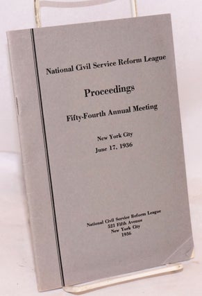 Cat.No: 144587 Proceedings: Fifty-fourth annual meeting; New York City, June 17, 1936....