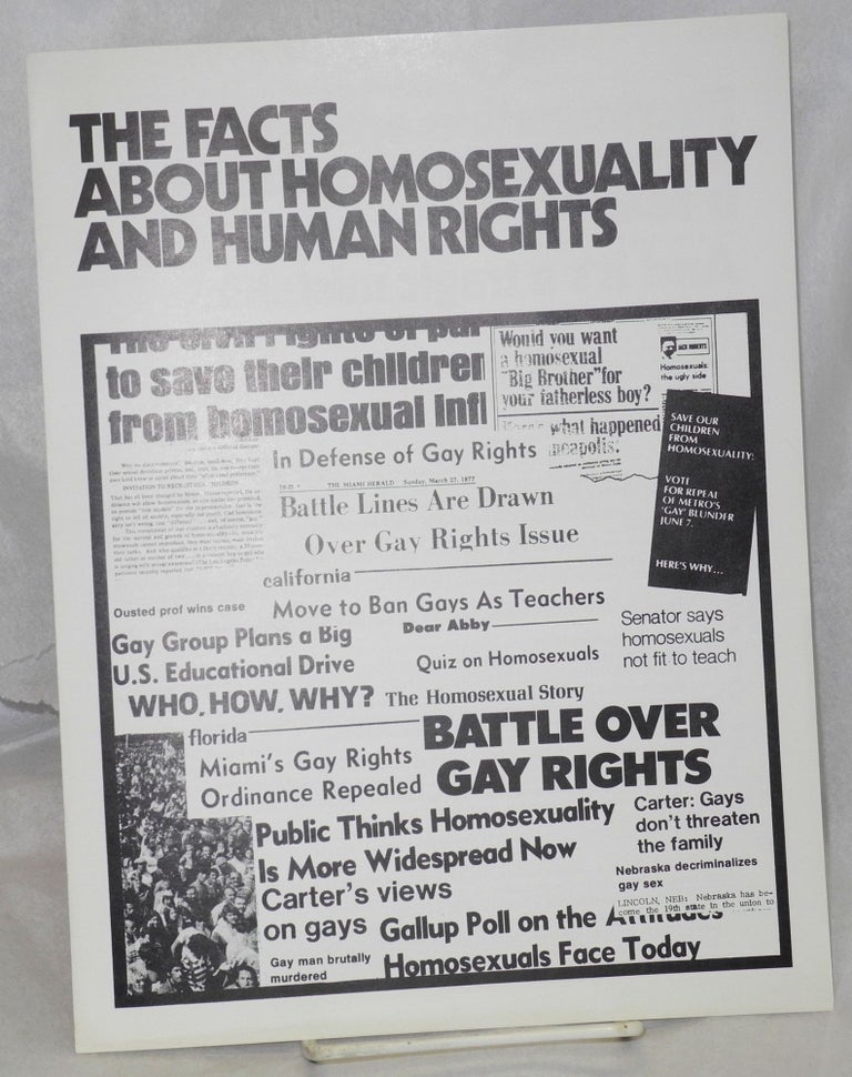Cat.No: 145454 The Facts About Homosexuality and Human Rights. Dick Pabich, et. al.