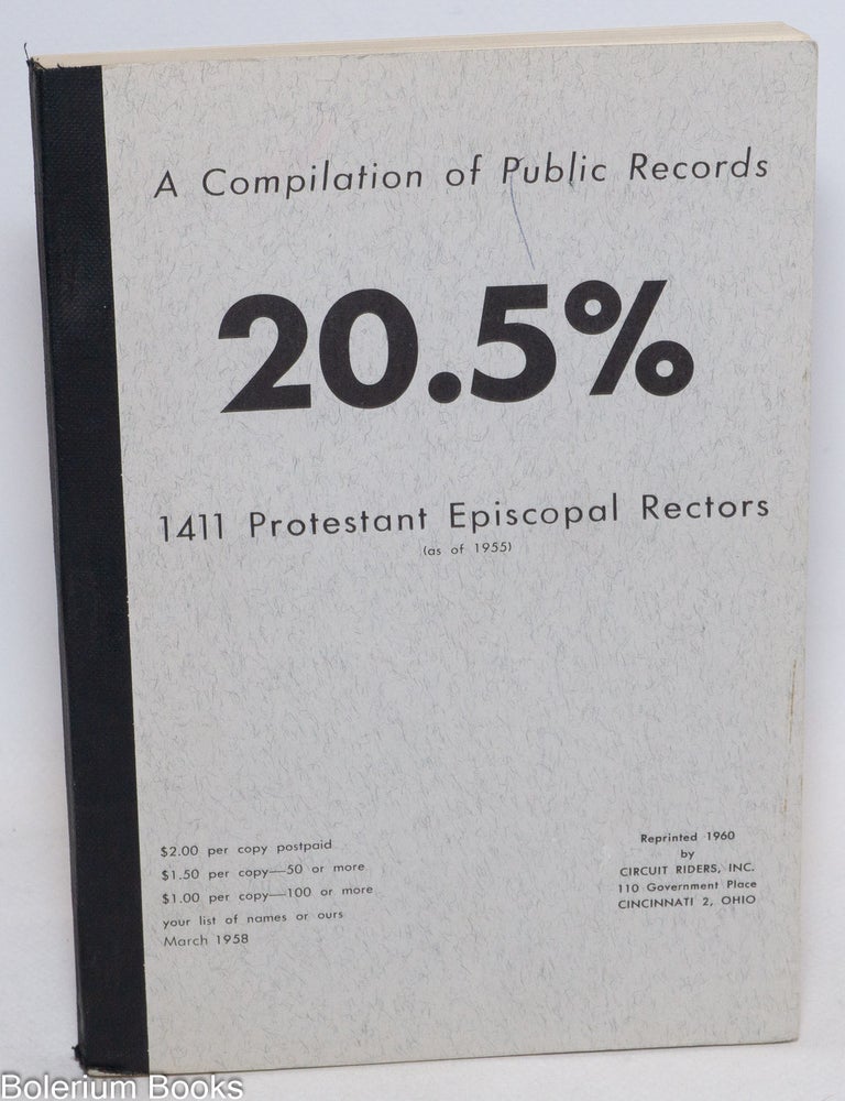 Cat.No: 145495 A compilation of public records: 20.5%, 1411 Protestant Episcopal rectors
