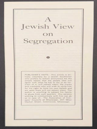 A Jewish view on segregation