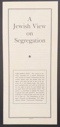 Cat.No: 145505 A Jewish view on segregation