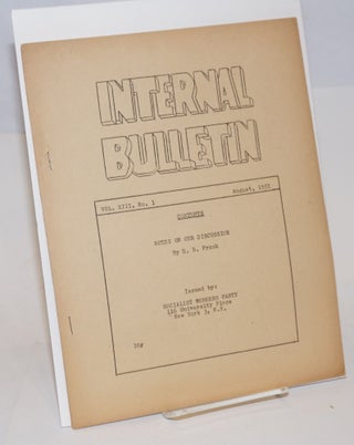 Cat.No: 146274 Internal bulletin, vol. 13, no. 1. August, 1951. Socialist Workers Party