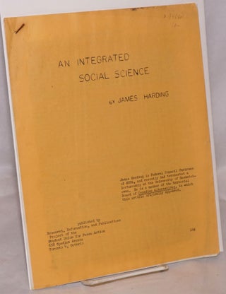 Cat.No: 146401 An Integrated Social Science. James Harding