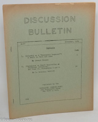 Cat.No: 146613 Discussion bulletin, A-25, November, 1954. Socialist Workers Party