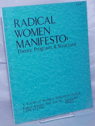 Cat.No: 147149 Radical Women Manifesto: Theory, program and structure