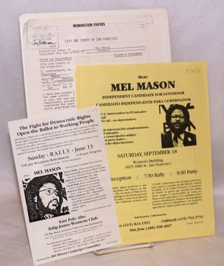 Cat.No: 147208 [Group of four items from 1982 gubernatorial campaign]. Mel Mason