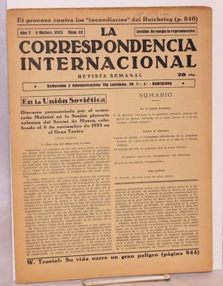 Cat.No: 148239 La Correspondencia internacional; revista semanal, año V, num. 52, 8...