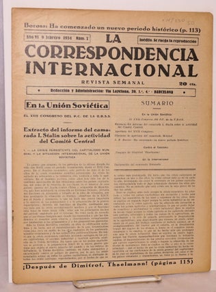 Cat.No: 148250 La Correspondencia internacional; revista semanal, año VI, num.7, 9...