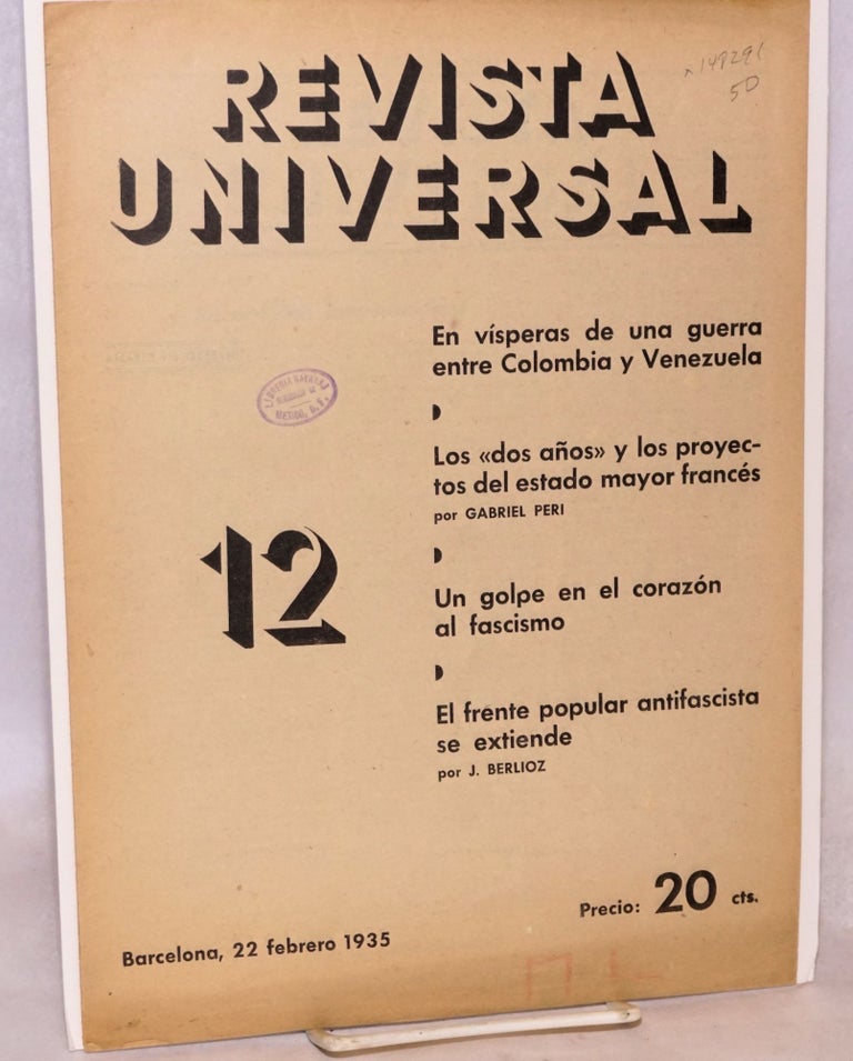 Cat.No: 148291 Revista universal 12, 22 febrero 1935