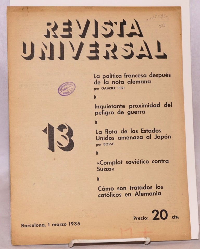 Cat.No: 148292 Revista universal 13, 1 marzo 1935