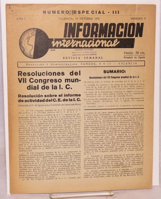 Cat.No: 148297 Informacion internacional; revista semanal, año I, numero 9, 18 Octubre 1935