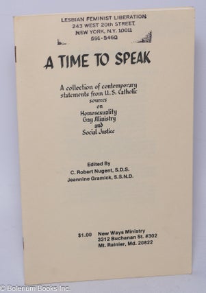 Cat.No: 14846 A Time to Speak: a collection of contemporary statements from U. S....