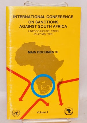 Cat.No: 149162 International Conference on Sanctions Against South Africa; UNESCO House,...