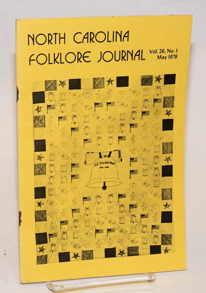 Cat.No: 149282 North Carolina folklore journal; volume 26, no. 1, May 1978; folklore in the schools