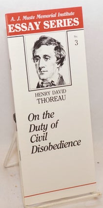 Cat.No: 150717 On the duty of civil disobedience. Henry David Thoreau